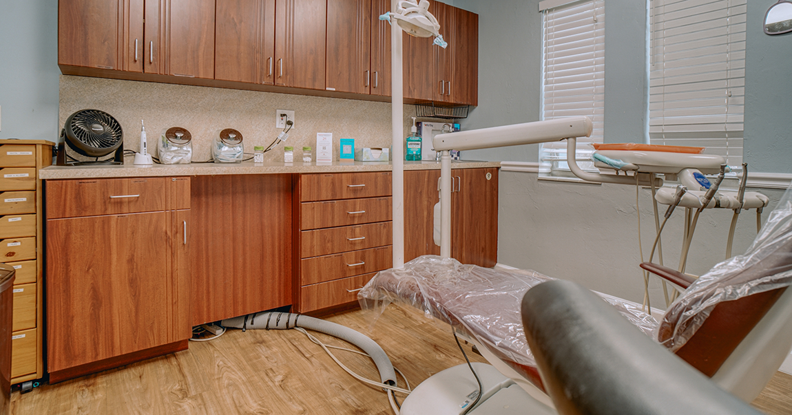 Cabinets in dental treatment area